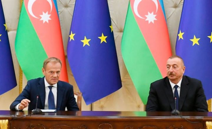 İlham Əliyev və Donald Tuskun bəyanatları