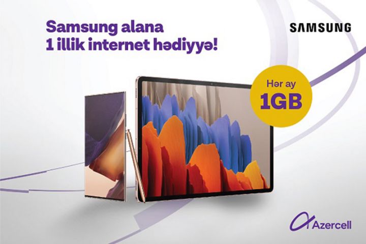 Samsung smartfon əldə et, 1 il boyunca internet hədiyyə qazan!