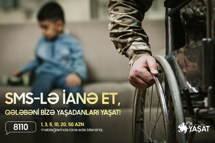 “YAŞAT" Fonduna 8110 SMS vasitəsilə ianə etmək imkanı yaradılıb