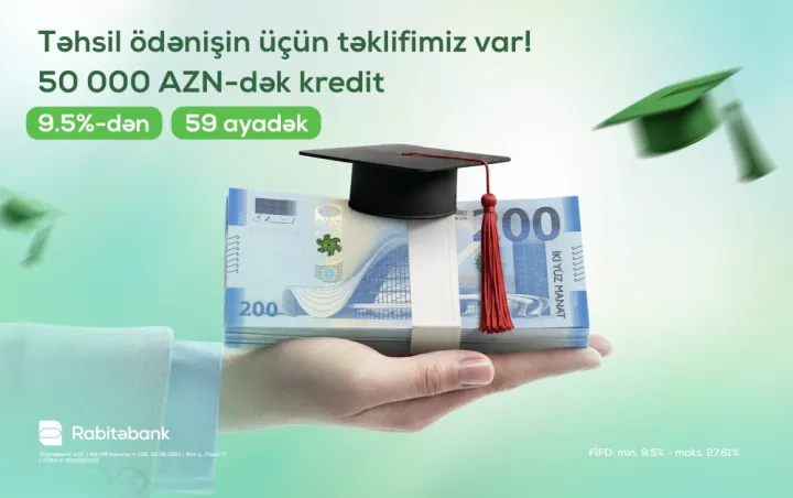 Təhsil haqqı ödənişlərinə Rabitəbank-dan sərfəli tarif ®