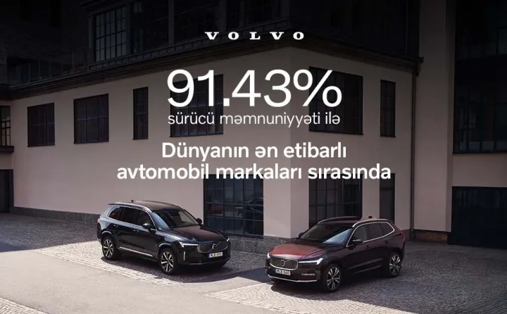 Mükəmməllik standartı: Volvo dünyanın ən etibarlı avtomobil markaları sırasındadır  ®