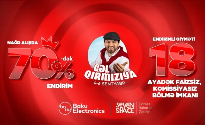 Qiymətlər 70%-dək endirilib - 1200 manat ucuzlaşan məhsul var ®