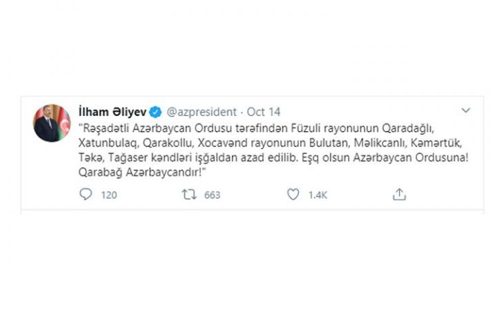 Daha səkkiz kənd işğaldan azad edilib
