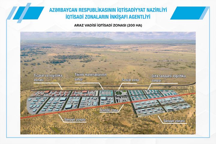Araz Vadisi İqtisadi Zonası Sənaye Parkında konteynerlərin quraşdırılmasına başlanılır