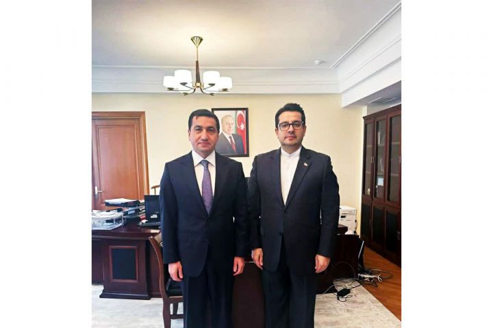 Hikmət Hacıyev İran səfiri ilə görüşüb