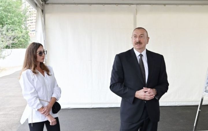 Prezident və xanımı Nəbatat Bağında aparılan yenidənqurma işləri ilə tanış oldu