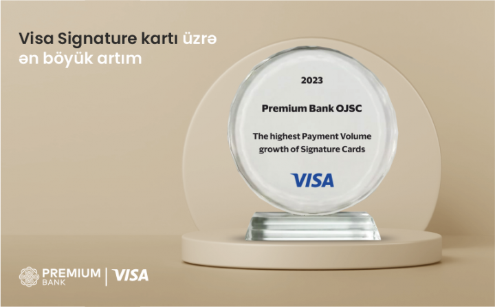 Premium Bank Visa tərəfindən mükafatlara layiq görüldü