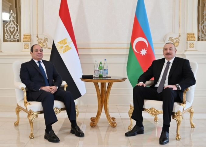 Azərbaycan və Misir prezidentlərinin təkbətək və geniş tərkibdə görüşləri olub