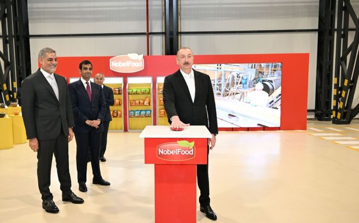 Prezidnet qəlyanaltı məhsullarının istehsalı zavodunun açılışında iştirak edib