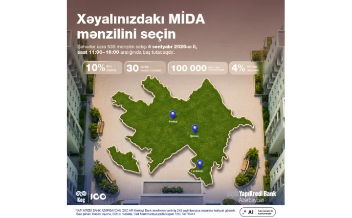 MİDA güzəştli ipoteka kreditini Yapı Kredi Bank Azərbaycanla əldə edin!