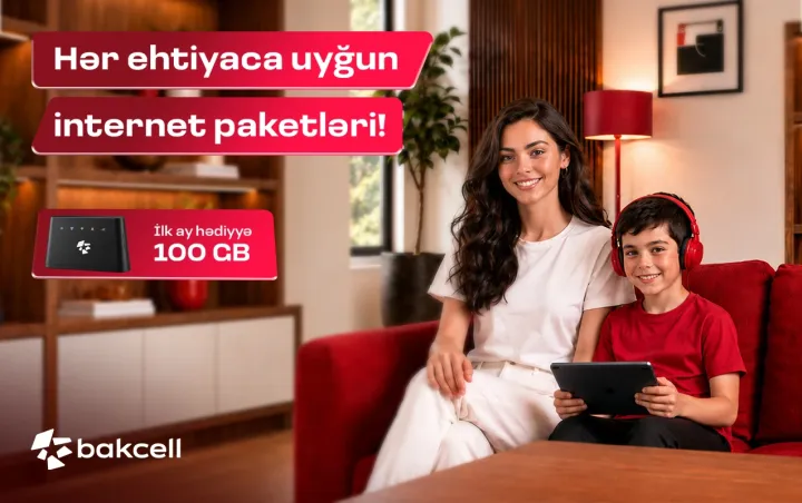 Bakcell-dən Wi-Fi modemi alın, ilk abunəliyiniz pulsuz olsun ®
