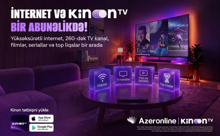 Sürətli internetlə daha çox əyləncə: “Azeronline” abunəçilərinə “Kinon TV” xidmətindən istifadə imkanı təqdim edir ®